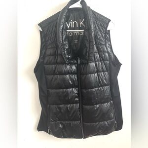 Calvin Klein Performance Women’s Black Quilted Puffer Vest XL Zip-Up Activewear